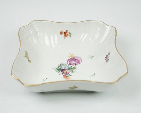 Royal Copenhagen square bowl originally used as a potato bowl in the pattern 
Saxon flower no. 1522.
