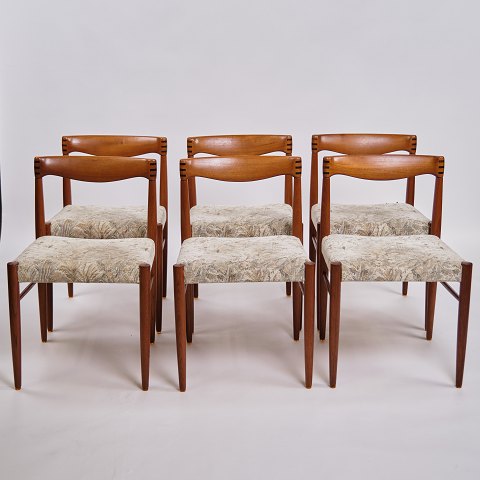 Set of Six Dining Chairs - Teak & Light Upholstery - Henry W. Klein - Bramin - 
1960s
