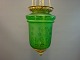 Antique hanging lamp with green glass from the year 1860 and is in good condition. 5000m2 showroom.