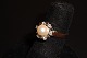 White gold pearl ring 14k gold with 6 diamonds a 0.3 cultured pearl in pink color size 55 5000 m2 showroom