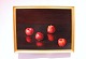Painting on canvas with motif of red apples signed Arcanga.5000m2 showroom.
