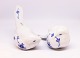 A pair of Royal Copenhagen blue fluted birds, numbered; xx3 and 3xa.5000m2 showroom.
