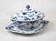 Royal Copenhagen blue fluted lace sauce-boat and saucer, no.: 1/1106.5000m2 showroom.