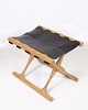 Stool - The Gold High Chair - Model PH 43 - Oak - Seat Made of Stretched Black 
Full Grain Leather - Poul Hundevad
Great condition
