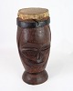 African Drum - Hand Carved - Dark Wood & Leather - Design Of A Face - West 
Africa
Great condition
