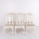 Set of Six Dining Chairs - Neo Rococo Style - White Painted With Decorative Details - 1920s