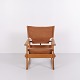 Kai Winding Armchair Model 60 in Oak and Saddle Leather for Poul Hundevad, Danish Design 1961