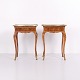 Pair of Neo-Rococo Side Tables in Rosewood with Inlay, Bronze Ornaments and Brass Edge, 1890s