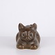 Knud Basse Cat Figure Vase in Brown Glazed Ceramic, Danish Design, 1960s