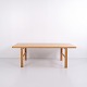 Rectangular solid oak coffee table Danish design from the 1970s